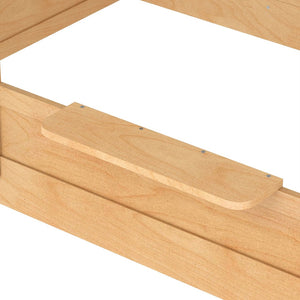 English Elm Twin Low Loft Bed Solid Pine Frame with Built-in Led Lighting and Storage Shelves Natural W1580P396333