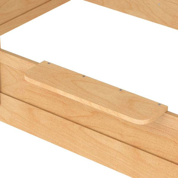 English Elm Twin Low Loft Bed Solid Pine Frame with Built-in Led Lighting and Storage Shelves Natural W1580P396333