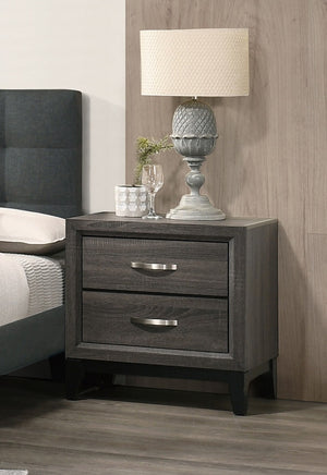 English Elm Bedroom Rustic Grey Oak Nightstand 2-Drawer Pine Bedside Table 24x16x25" Simple Stylish Storage for Lamps & Organized Rooms B011P248055