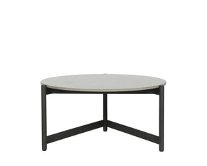 Sunpan Amalfi Coffee Table - Modern Outdoor Elegance with Durable Teak Wood Top and Black Aluminum Frame Small - 26W x 26D x 13.5H