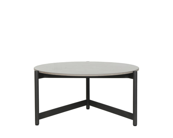 Sunpan Amalfi Coffee Table - Modern Outdoor Elegance with Durable Teak Wood Top and Black Aluminum Frame Small - 26W x 26D x 13.5H