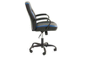 English Elm Blue Faux Leather Office Chair Ergonomic Plush Padding Lumbar Support Adjustable Height Casters B011P366762