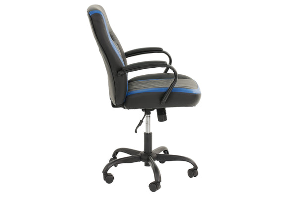 English Elm Blue Faux Leather Office Chair Ergonomic Plush Padding Lumbar Support Adjustable Height Casters B011P366762