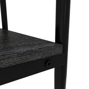 English Elm Set Of 2 Rectangle End Tables With Gray Tempered Glass Top & Mdf Shelf – Modern Living Room Decor W241P184251-GIGA