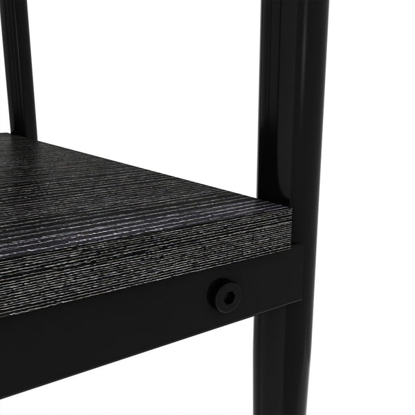 English Elm Set Of 2 Rectangle End Tables With Gray Tempered Glass Top & Mdf Shelf – Modern Living Room Decor W241P184251-GIGA