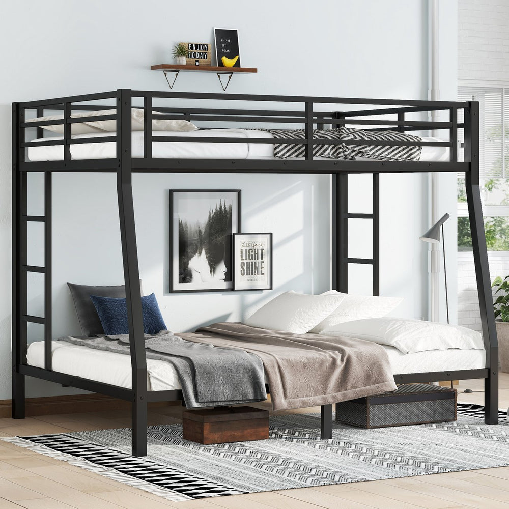 English Elm Metal Full Xl Over Queen Bunk Bed – Heavy-Duty, Space-Saving, Noise-Reducing Comfort For All Ages W1580S00238