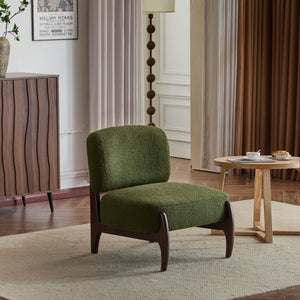 English Elm Christopher Knight Home® - 25.5" Boucle Lounge Chair with Solid Wood Frame, Plush Textured Upholstery and Modern Minimalist Style Green N767P256376G