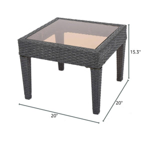 English Elm Christopher Knight Home® - Outdoor Antibes Wicker Side Table — Durable All-Weather Accent Table with Handwoven Detail for Patio Living Spaces Brown Multi 57090.00