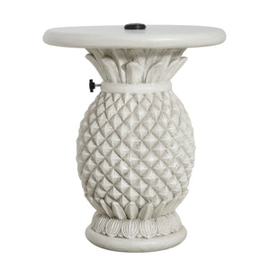 English Elm Adela Outdoor Mgo Umbrella Base Side Table with Marble Finish Weatherproof Patio N775P385406W