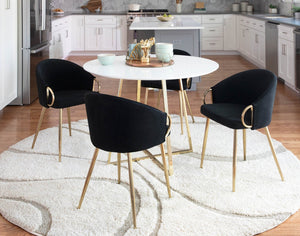 English Elm Chair with Silver Metal Frame and Padded Faux Leather Seat for Modern Dining Spaces Black B202P471295