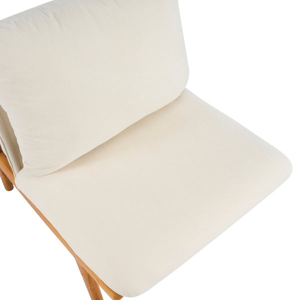 English Elm Vista Mid-century Accent Chairs Solid Wood Frame Beige Upholstery Living Room Set N767P366304B