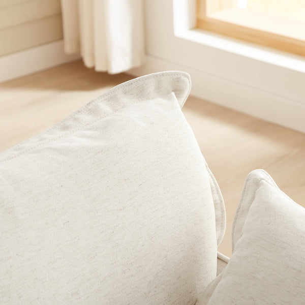 English Elm 87.4'' Cloud Couch Deep Seat Sofa with Removable Washable Covers, Concealed Legs, Plush Pillows, Ivory W2357P261725