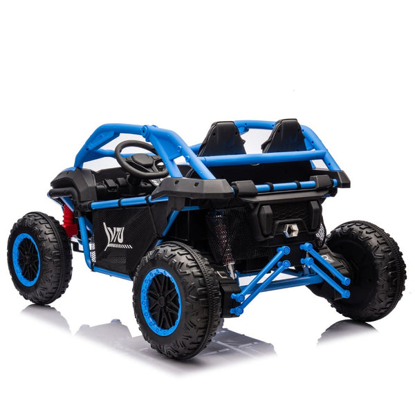 English Elm 24v Two Seater Kids Utv with Parental Remote Dual Motors Four Wheel Suspension Led Blue W1578P198432