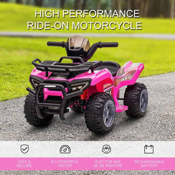 English Elm Aosom 6v Electric Toddler Atv Quad Ride on with Non-slip Grip and Durable Tires W2225P217192