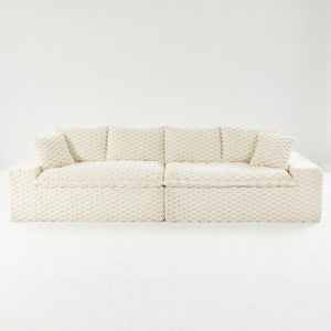 English Elm Luxury Turtle Velvet Multifunctional Sofa - Modular 4-Seater White/Green/Black/Pink, 400lb Capacity, Cozy Stylish Living Room Statement Piece W3371S00039