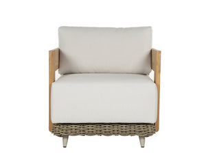 Sunpan Potenza Outdoor Armchair - Elegant Palazzo Cream, Teak Wood, Eco-Friendly Design for Ultimate Comfort