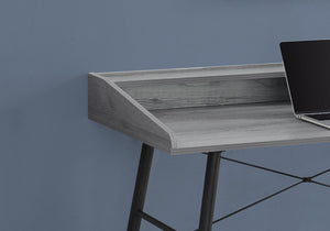 English Elm Computer Desk For Home Office - Modern Grey Laminate With Black Metal Frame & Smart Storage Solutions B2710P219827