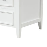 English Elm 30" Bathroom Vanity With Sink, Bathroom Vanity Cabinet With Three Drawers and Door, Solid Wood and Mdf, White