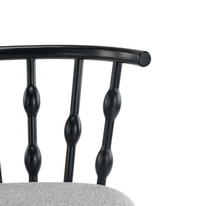 English Elm Christopher Knight Home® - Doria Sculptural Hourglass Back Barstool Set of 2 — Durable Rubberwood Frame, Plush Fabric Seat, Stylish Modern Appeal Black,Grey N775P299416B