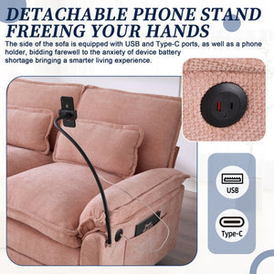 English Elm United We Win 106" U-Shaped Sectional Sofa - Comfy Chenille Cloud Couch With Usb Ports & Storage Ottoman W1568S00231-GIGA