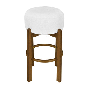 English Elm Christopher Knight Home® - Vera Set Of 2 Wooden Barstools With Ivory Upholstery & Dark Walnut Finish For Stylish Comfort N775P333869D
