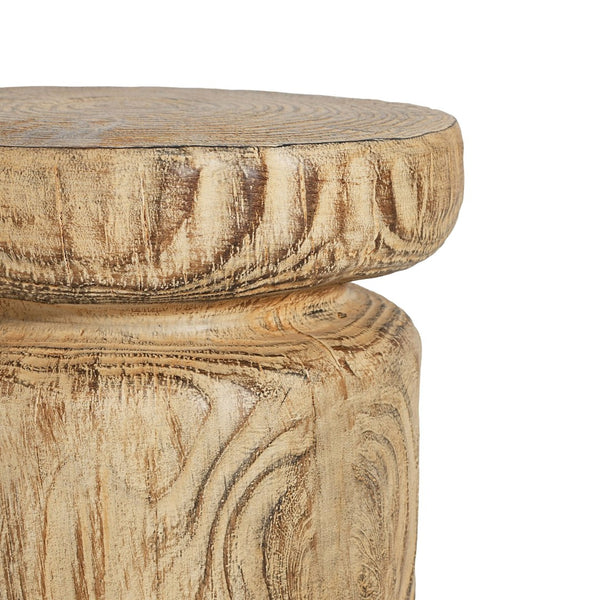 English Elm Mgo Lightweight Concrete Tree Stump Side Table Weather Resistant Indoor Outdoor Accent N776P372338N