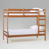 Simple Solid Wood Twin Over Twin Bunk Bed Caramel SOPB3HCAWS Walker Edison