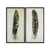 Urban Habitat Gilded Feathers Global Inspired Gold Foil 2-piece Canvas Wall Art Set UH95C-0002 Yellow