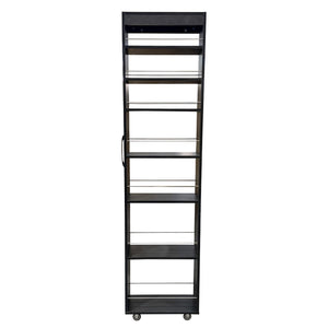 English Elm 7 Tier Rolling Narrow Pull Out Organizer Slim Particleboard Cart for Kitchen and Pantry W331P412325
