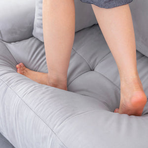 English Elm 86.6″ Modern Large Two-Seat Sofa with High Seat Height, Plush Suede Upholstery, Sleek Lofty Design Light Gray W1767S00003