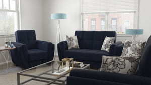 English Elm Primenest Skyhaven Dark Blue Convertible Armchair With Storage – Perfect For Small Spaces & Guests! B030P286172-GIGA