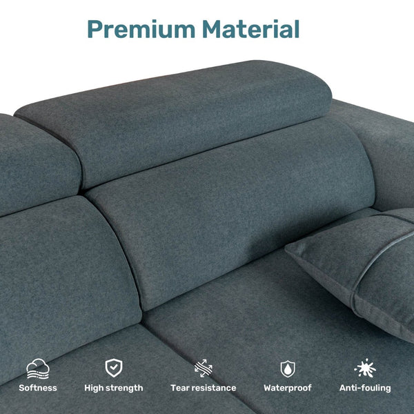 English Elm Power Reclining Sofa - Electric 3-Seat Couch With Bluetooth Speakers, Wireless Charging & Mood Lighting W3795S00004-GIGA