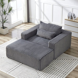 English Elm 75-Inch Corduroy Sponge Lounge Chair - Modern Sleeper Recliner With Footrest, No Assembly Needed! W834P206097