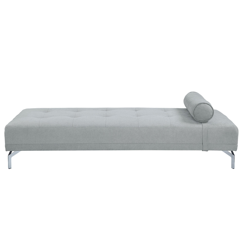 English Elm Quenti Gray Melange Velvet Sofa Bed with Pillow - Tufted Pocket Coil Seat, D23 Foam, Modern Legs B2726P255333