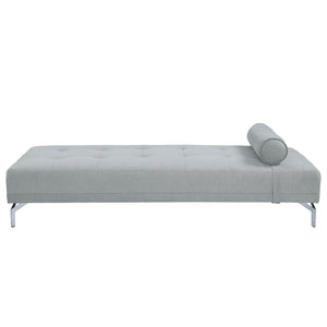 English Elm Quenti Gray Melange Velvet Sofa Bed with Pillow - Tufted Pocket Coil Seat, D23 Foam, Modern Legs B2726P255333