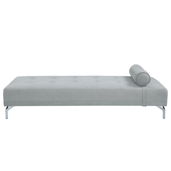 English Elm Quenti Gray Melange Velvet Sofa Bed with Pillow - Tufted Pocket Coil Seat, D23 Foam, Modern Legs B2726P255333