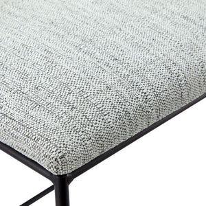 JLA Home Martha Stewart - Counter Stool Heathered Grey Faux-Linen Seat with Matte Black Metal Base — Slim Modern Counter Height Comfort MT104-0085