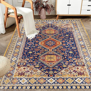 English Elm Area Rug 6X9 Vintage Bohemian Geometric Pattern - Non-Slip, Washable For Living Room And Bedroom W2907P265138