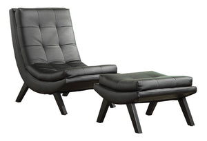 OSP Home Furnishings Tustin Lounge Chair and Ottoman Set Black
