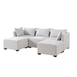 INK+IVY Molly Modern/Contemporary Modular Ottoman II101-0507 Silver Grey