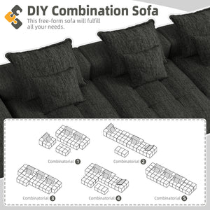 English Elm Modern Oversized Modular Sectional Sofa – Soft Chenille Fabric, 6 Pillows, Custom Layouts, No Assembly W1885S00078