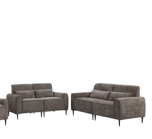 English Elm Rossa Two Piece Chenille Sofa Set with Pocket Coil Support and Metal Legs Gray B2749S00087