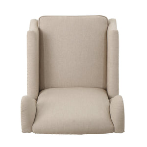 English Elm Christopher Knight Home® - Pushback Recliner Chair with Nailhead Trim and Wingback Design, Plush Fabric Comfort for Living Rooms Wheat 60760.00WHT