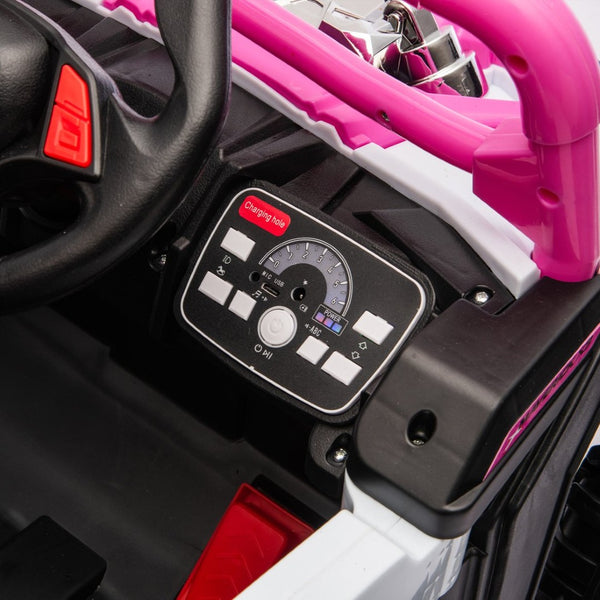 English Elm 12v Kids Electric Utv Ride on Toy with Parental Remote Swing Function and Shock Absorbers Pink W1578P368159