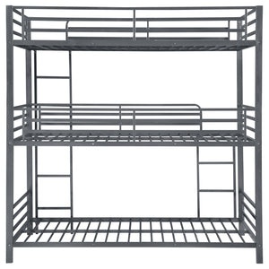 English Elm Rollins Gunmetal Triple Twin Bunk Bed – Heavy-Duty Steel Space-Saving 3-Tier Sleep Solution for Rooms B062P340742