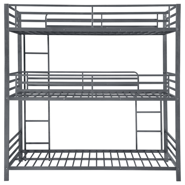 English Elm Rollins Gunmetal Triple Twin Bunk Bed – Heavy-Duty Steel Space-Saving 3-Tier Sleep Solution for Rooms B062P340742