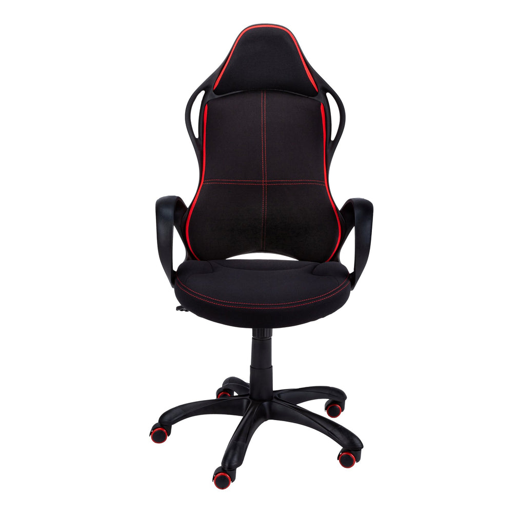 English Elm Office Gaming Chair with Ergonomic High-Back, Thick Padded Seat, Tilt Lock, 360° Swivel Mobility Black 32 L x 11 W x 26 H B2710P219665