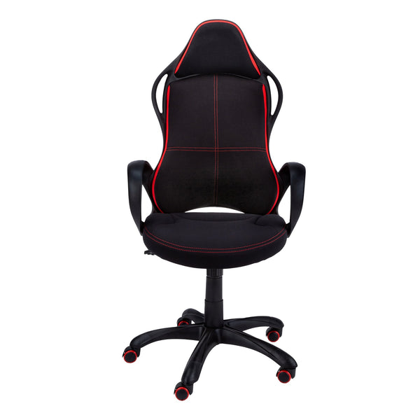 English Elm Office Gaming Chair with Ergonomic High-Back, Thick Padded Seat, Tilt Lock, 360° Swivel Mobility Black 32 L x 11 W x 26 H B2710P219665