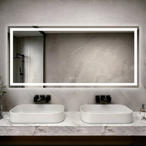 English Elm 84" Led Vanity Mirror with Front Back Lighting Dimmable Anti-fog Bathroom Wall Mount W1920P493148