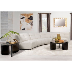 English Elm Oliver Five Piece Modular Sectional with Tufted Ivory Fabric for Open Living Spaces B062S01461
